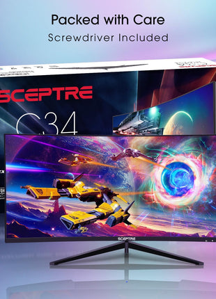 30-Inch Curved Gaming Monitor 21:9 2560X1080 Ultra Wide/ Slim HDMI Displayport up to 200Hz Build-In Speakers, Metal Black (C305B-200UN1)