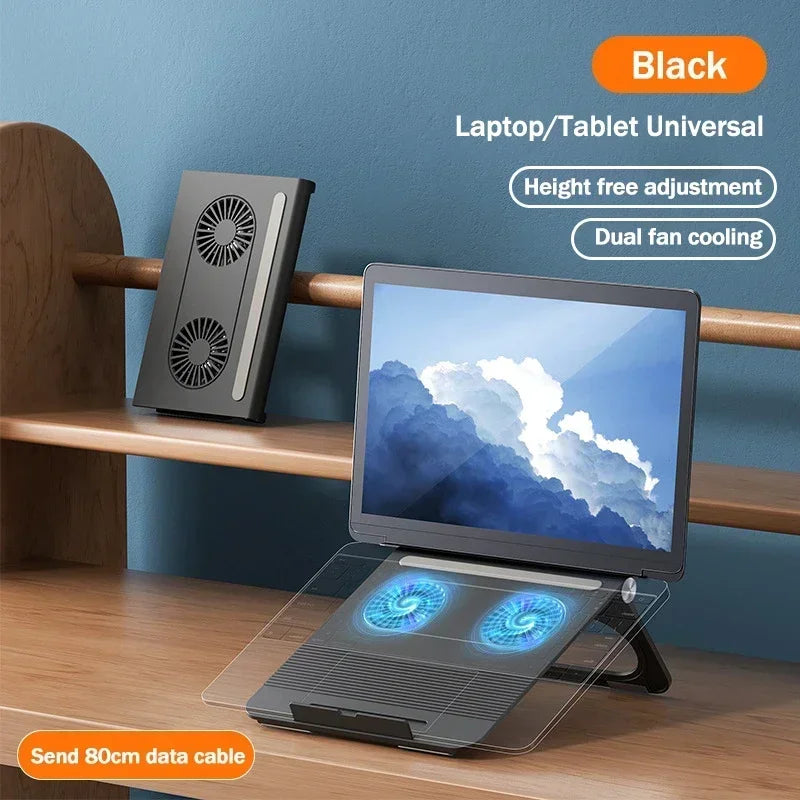 Laptop Cooling Stand D33 Foldable  with Dual Fans for Up to 16" Laptops