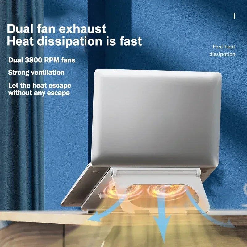 Laptop Cooling Stand D33 Foldable  with Dual Fans for Up to 16" Laptops