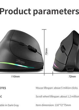 Ergonomic Mouse with 7 Buttons and DPI