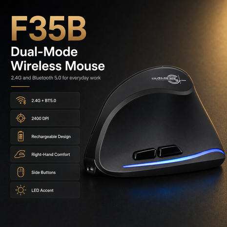 Ergonomic Mouse with 7 Buttons and DPI