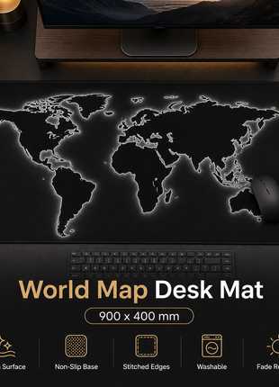 World Map Desk Mat Mouse Pad