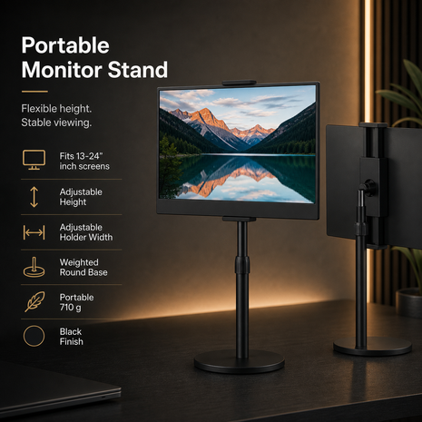 Portable Monitor Stand for 13–24 Inch Screens Adjustable